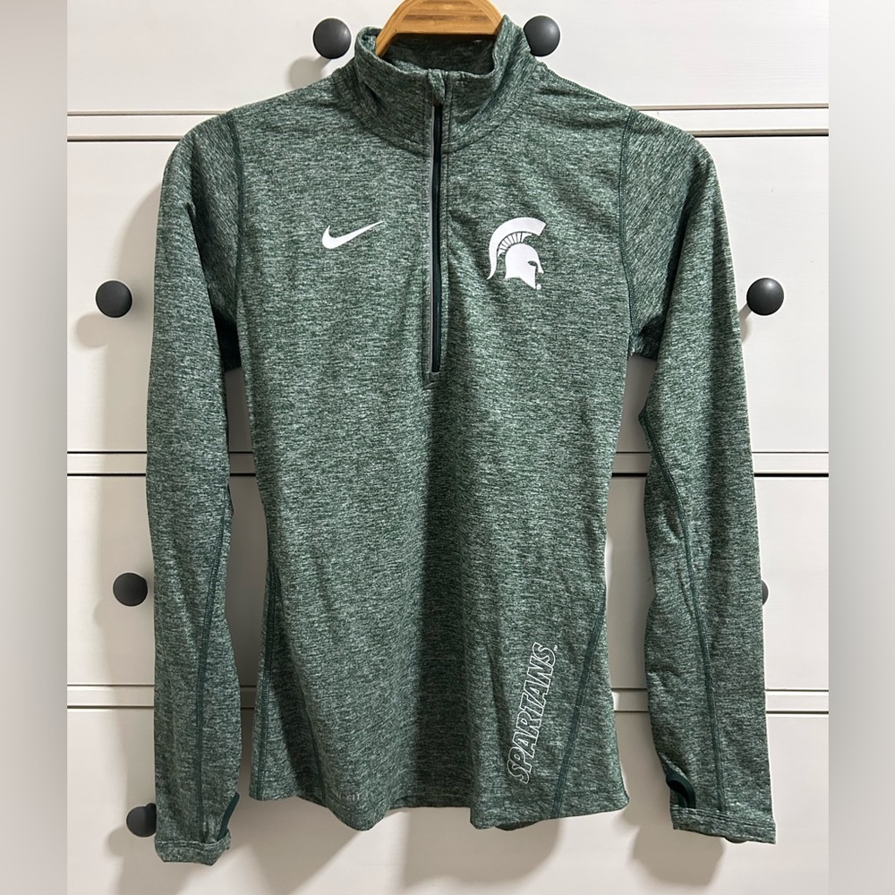 NIKE Michigan State Long-Sleeve 1/4 Zip Dry-Fit Women’s XS